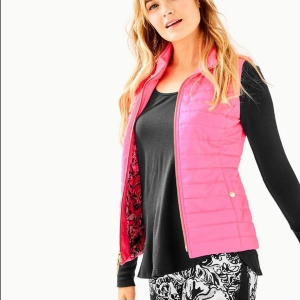 🦄Lilly Pulitzer Elyn Puffer Vest HOLY GRAIL PRINT